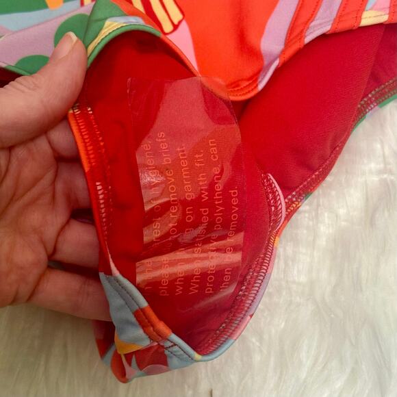 Adidas FARM Rio One Piece Swimsuit Pull On Beach Print No padding NWT Sz 12 - Picture 9 of 14